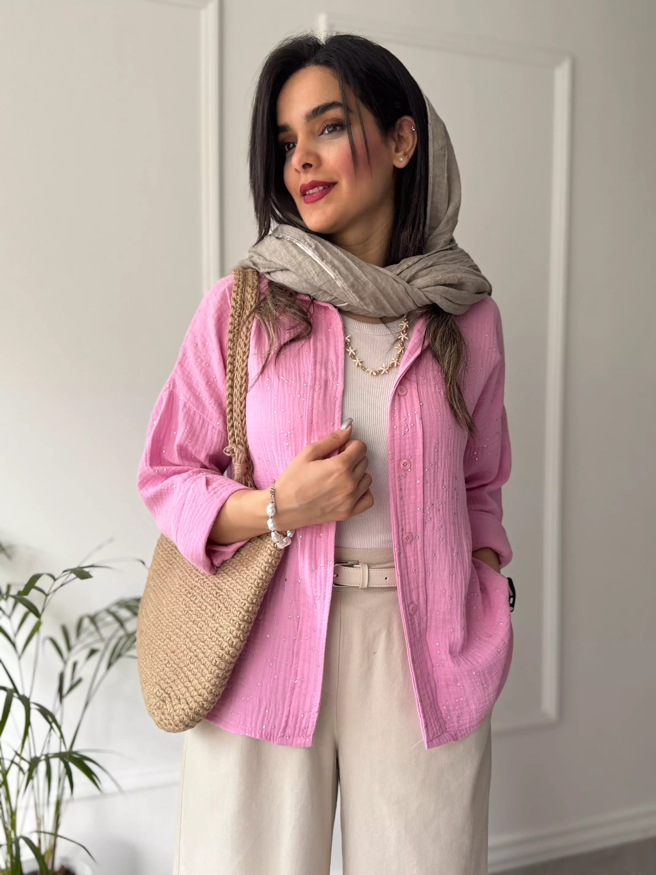 مانتو شومیزی پاستیلی میلانی